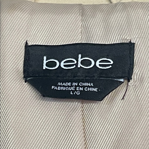 Bebe Studded Sleeve Double Breasted Belted Trench Coat - Tan/Beige - Picture 6 of 10